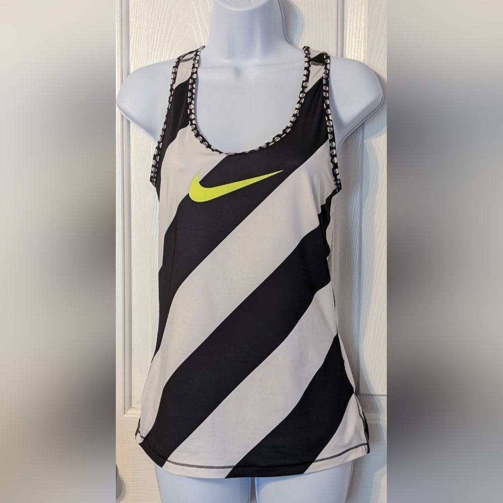 Nike pro electric green swoosh tank top Sz: S